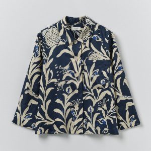 Crockery Print Boxy Shirt | Smalt